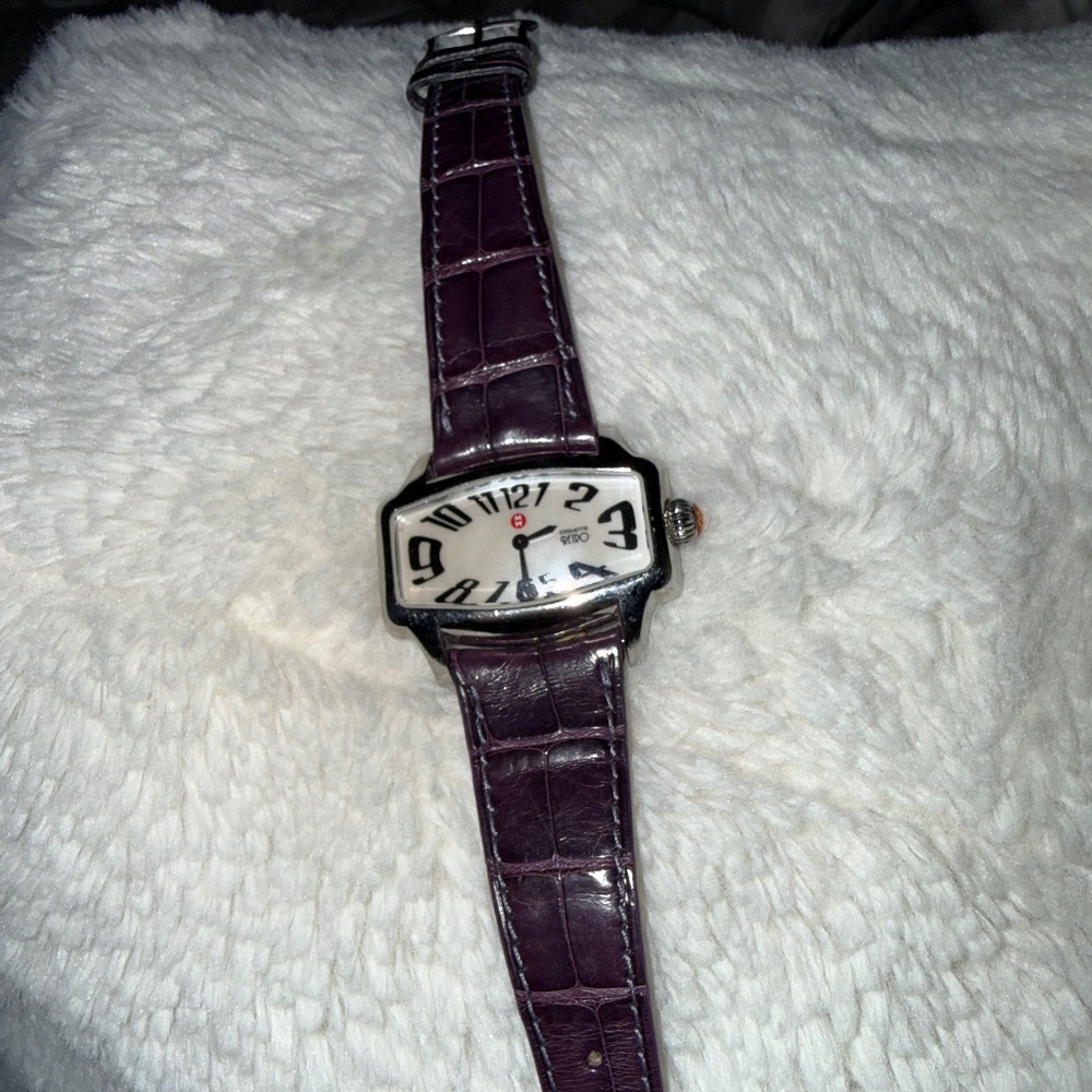 Michele Violet Croc Watch
